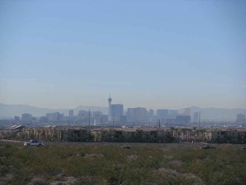 view of Las Vegas from the bottom of the heart