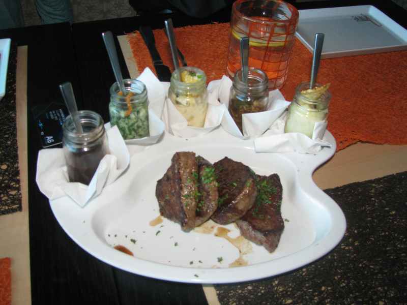 Painters Pallet -  Filet mignon - Then you make your own dish with the sauces above the beef