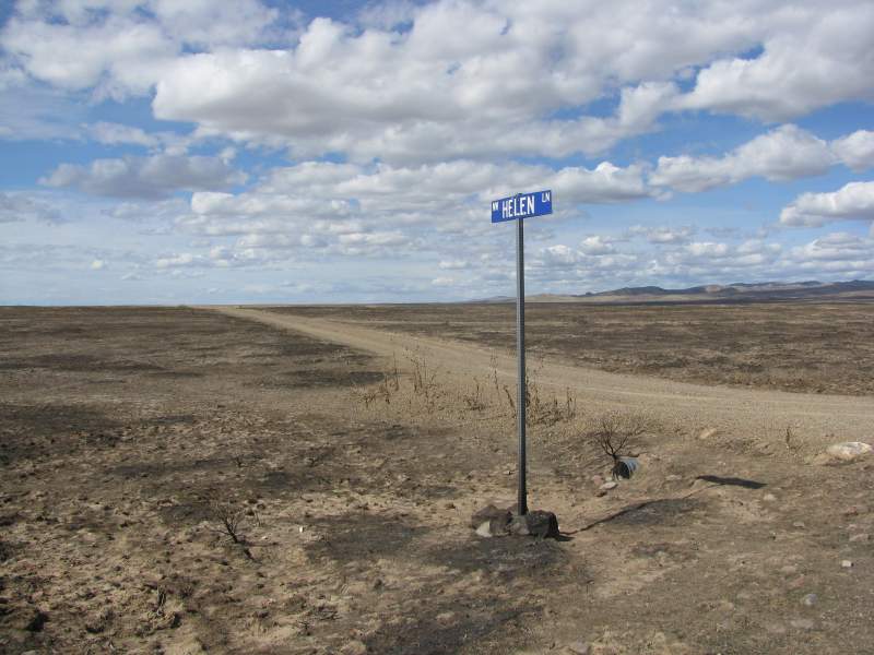 Street sign in the middle of no where and no where....